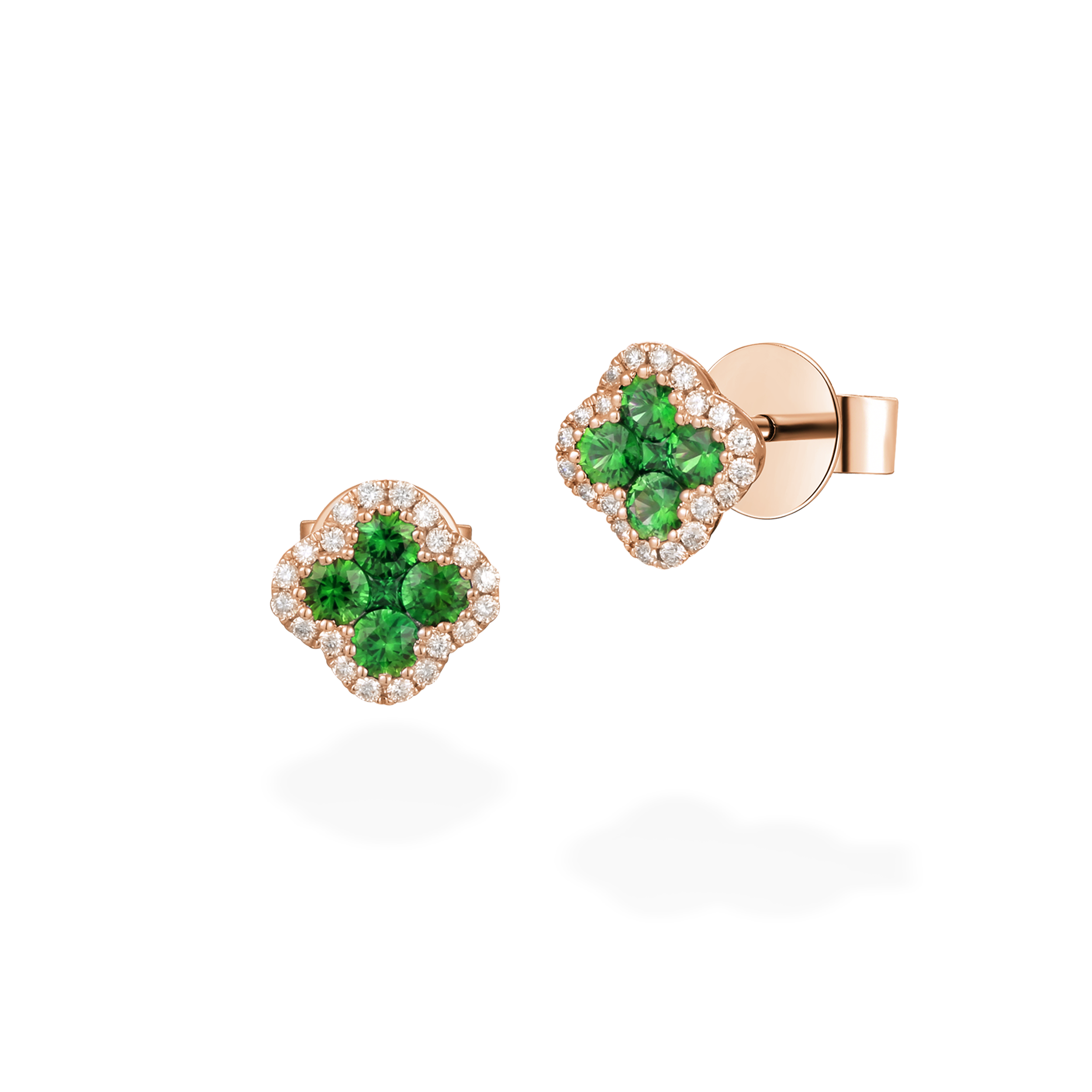 Clover emerald earrings